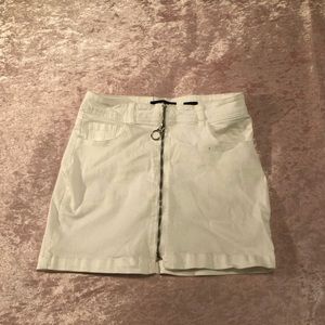 White denim mini skirt